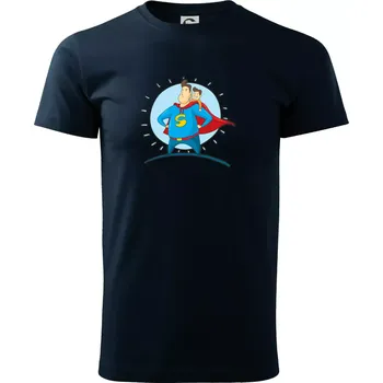 Pánské tričko Táta superman - kluk - Triko extra velké (5-8XL) - 7XL ( Námořní modrá (velmi tmavá - téměř černá) )