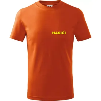 Hasiči název samostatný - Tričko dětské bavlněné - 134 cm/8 let ( Oranžová )