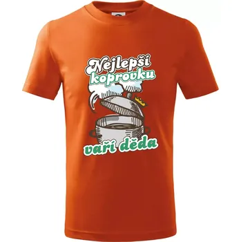 Chlapecké tričko Nejlepší koprovku vaří děda - Tričko dětské bavlněné - 134 cm/8 let ( Oranžová )