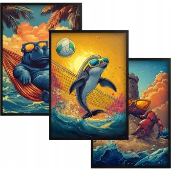 Obraz Barevné Obrázky Plakáty na Zeď do Dětského Pokoje Letní Dekorace