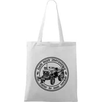 Mistr improvizace starý traktor - Taška bavlněná - 42 x 38 cm ( Bílá )