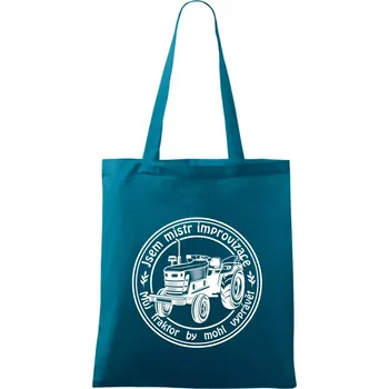 Nákupní taška Mistr improvizace starý traktor - Taška bavlněná - 42 x 38 cm ( Petrolejová )