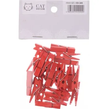 Vánoční dekorace Kolíček dřevo 24ks červené 3,5cm