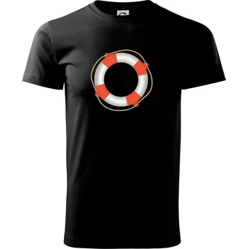 Pánské tričko Záchranný kruh - Triko extra velké (5-8XL) - 6XL ( Černá )