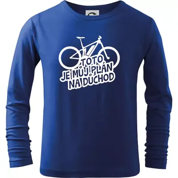 Chlapecké tričko Ebike plán na důchod - Triko dětské Long Sleeve - 122 cm/6 let ( Královská modrá )
