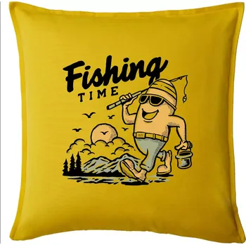 Polštář Fishing Time na výletě - Polštář 50x50 - 50x50 - Pouze potah ( Žlutá )