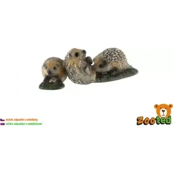 Figurka Figurka ZOOTED Ježek západní s mláďaty 8cm