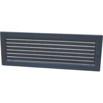 Větrací mřížka Mřížka krbová uzavíratelná s rámečkem a síťovinou LKM, 170 x 490 mm, grafitový lak 0723