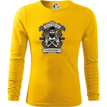 Pánské oblečení Barbershop nůžky - Triko s dlouhým rukávem FIT-T long sleeve - 2XL ( Žlutá )