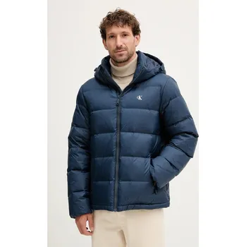 Péřová bunda Calvin Klein Jeans tmavomodrá barva, zimní, LV04RC518G 59X, vel. S