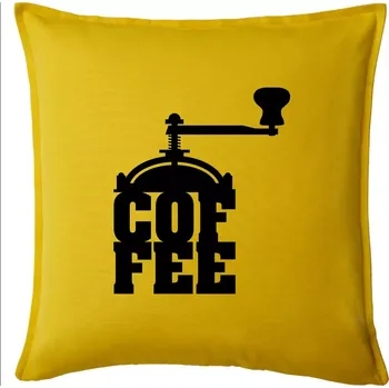 Polštář Coffee mlýnek - Polštář 50x50 - 50x50 - Pouze potah ( Žlutá )