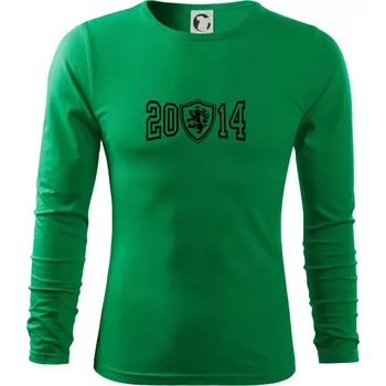 Pánské oblečení Narozeninový motiv - znak - 2014 - Triko s dlouhým rukávem FIT-T long sleeve - S ( Středně zelená )