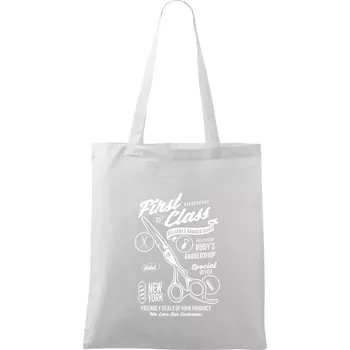 Nákupní taška First Class Barber - Taška bavlněná - 42 x 38 cm ( Bílá )