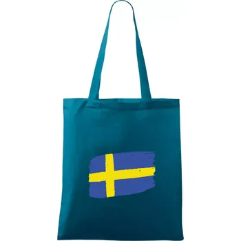 Švédsko vlajka štětkou - Taška bavlněná - 42 x 38 cm ( Petrolejová )