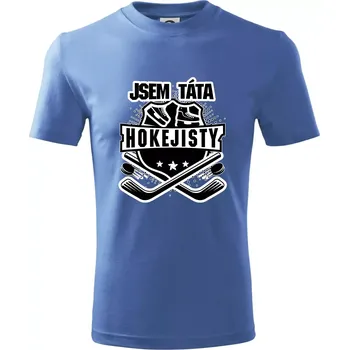 Chlapecké tričko Erb - Jsem táta hokejisty - Tričko dětské bavlněné - 98 cm / 2 roky ( Azurově modrá )