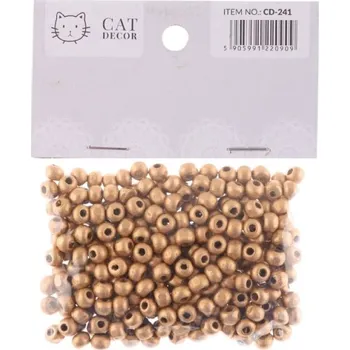 Dětské navlékací korálky Korálky 6mm, 330ks dřevěné, GOLD