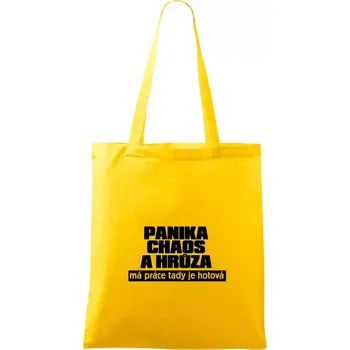 Panika, chaos a hrůza - Taška bavlněná - 42 x 38 cm ( Žlutá )