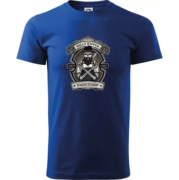 Pánské tričko Barbershop nůžky - Triko extra velké (5-8XL) - 7XL ( Královská modrá )