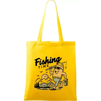 Fishing Time na výletě - Taška bavlněná - 42 x 38 cm ( Žlutá )