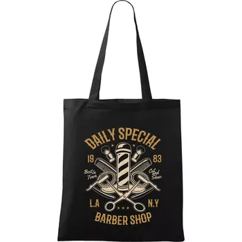 Nákupní taška Daily Special Barber Shop - Taška bavlněná - 42 x 38 cm ( Černá )