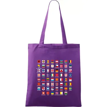 Vlajky států - Evropa - Taška bavlněná - 42 x 38 cm ( Fialová )