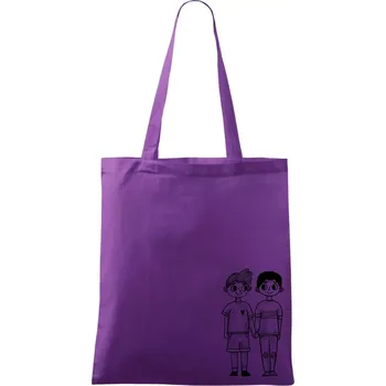 Gay pár - Taška bavlněná - 42 x 38 cm ( Fialová )