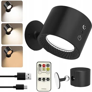 Lampička DOTYKOVÁ LED LAMPA NA ZEĎ OTOČNÁ O 360° PRO ČTENÍ A MAKE-UP ČERNÁ