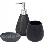 EXCELLENT HOUSEWARE Koupelnové doplňky set 3 ks mramor černá KO-795420720cern