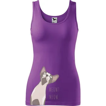 DOBRÝ TRIKO Dámské tílko s potiskem SPHYNX Velikost: L, Barva: Fialová