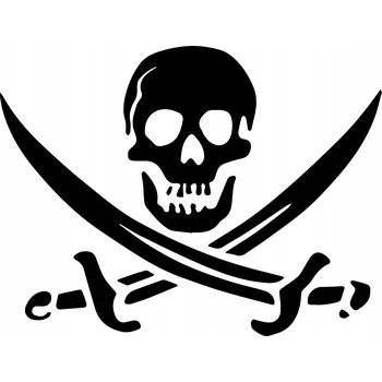 Samolepicí dekorace na vozidlo Samolepka na auto , motorku PIRÁTSKÁ LEBKA 10 cm
