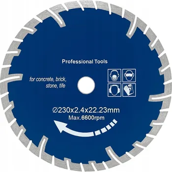 Řezný kotouč 230 MM 2,4 MM DIAMANTOVÝ KOTOUČ SEGMENTOVÝ PRO ŘEZÁNÍ SLINUTÉ DLAŽBY A KERAMICKÝCH OBKLADŮ