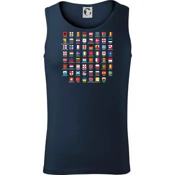 Vlajky států - Evropa - Tílko pánské Core - XL ( Námořní modrá (velmi tmavá - téměř černá) )