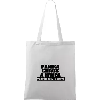 Panika, chaos a hrůza - Taška bavlněná - 42 x 38 cm ( Bílá )