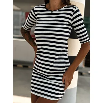 Dámské šaty Dámské šaty s černobílými pruhy- ležérní styl, S i523_2016103435135