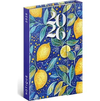 Diář NOTIQUE Týdenní magnetický diář Citrony 2026, 11 x 16 cm