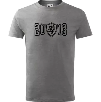 Chlapecké tričko Narozeninový motiv - znak - 2013 - Tričko dětské bavlněné - 98 cm / 2 roky ( Tmavě šedý melír )