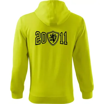Pánská mikina Narozeninový motiv - znak - 2011 - Mikina s kapucí na zip trendy zipper - 3XL ( Limetková )