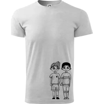 Pánské tričko Gay pár - Triko extra velké (5-8XL) - 8XL ( Světlešedý Melír )