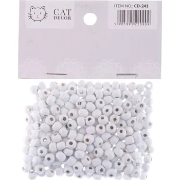 Dětské navlékací korálky Korálky 6mm, 330ks dřevěné, WHITE