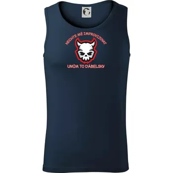 Nechte mě improvizovat, umím to ďábelsky - Tílko pánské Core - M ( Námořní modrá (velmi tmavá - téměř černá) )