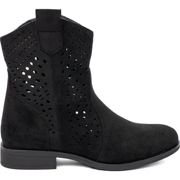 Dámská zimní obuv Výborné dámské kotníčkové boty černé bez podpatku 39