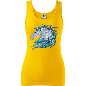 Dámské tílko s potiskem Hlava koně Velikost: L, Barva: Žlutá