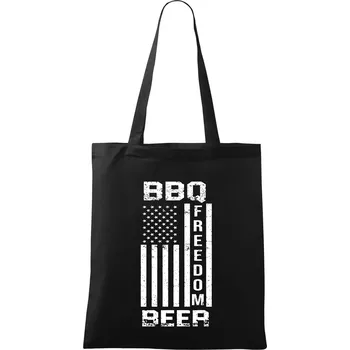 Nákupní taška USA BBQ Freedom beer - Taška bavlněná - 42 x 38 cm ( Černá )