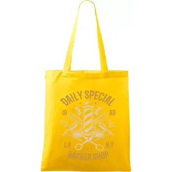 Daily Special Barber Shop - Taška bavlněná - 42 x 38 cm ( Žlutá )