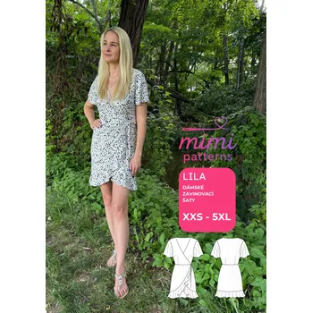 Nit Dámský střih na zavinovací šaty Lila nad kolena, komerční střih | MIMI patterns - Tištěný střih