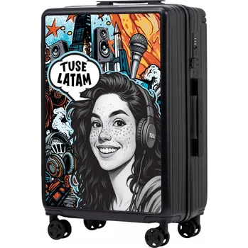 Střední kufr na 4 kolečkách, odolný XXL kufr z ABS plastu, na zip WINGS