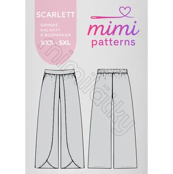 Nit Dámský střih na kalhoty s rozparkem Scarlett, komerční střih | MIMI patterns - Tištěný střih