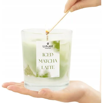 Svíčka VONNÁ SVÍČKA SÓJOVÁ ICED MATCHA LATTE RUČNĚ VYRÁBĚNÁ LUNARI