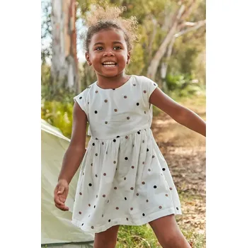 Dívčí šaty Dětské bavlněné šaty Mayoral 3921.6E.Mini.PPYA béžová 12X, vel. 128