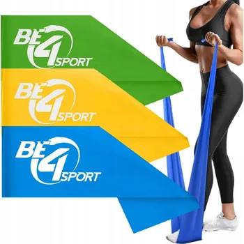 SADA 3 CVIČEBNÍCH GUM FLAT BAND 2M - REHABILITAČNÍ, ODPOR 2-11 kg